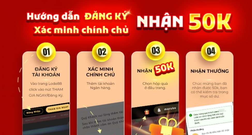 Khuyến mãi Lode88 – Tặng 50K xác minh chính chủ tại nhà cái